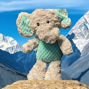 Spark Create Imagine Elephant Plush Rattle Crinkle Gray Baby Nursery Gift 15"